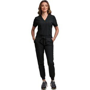 Green Town Scrubs for Women Scrub Set - Jogger Pant and Tuck-in V-Neck Top